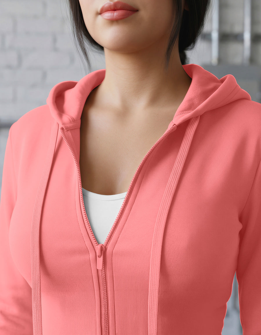 Sudadera Mujer Cuello Redondo Fleece color Rosa