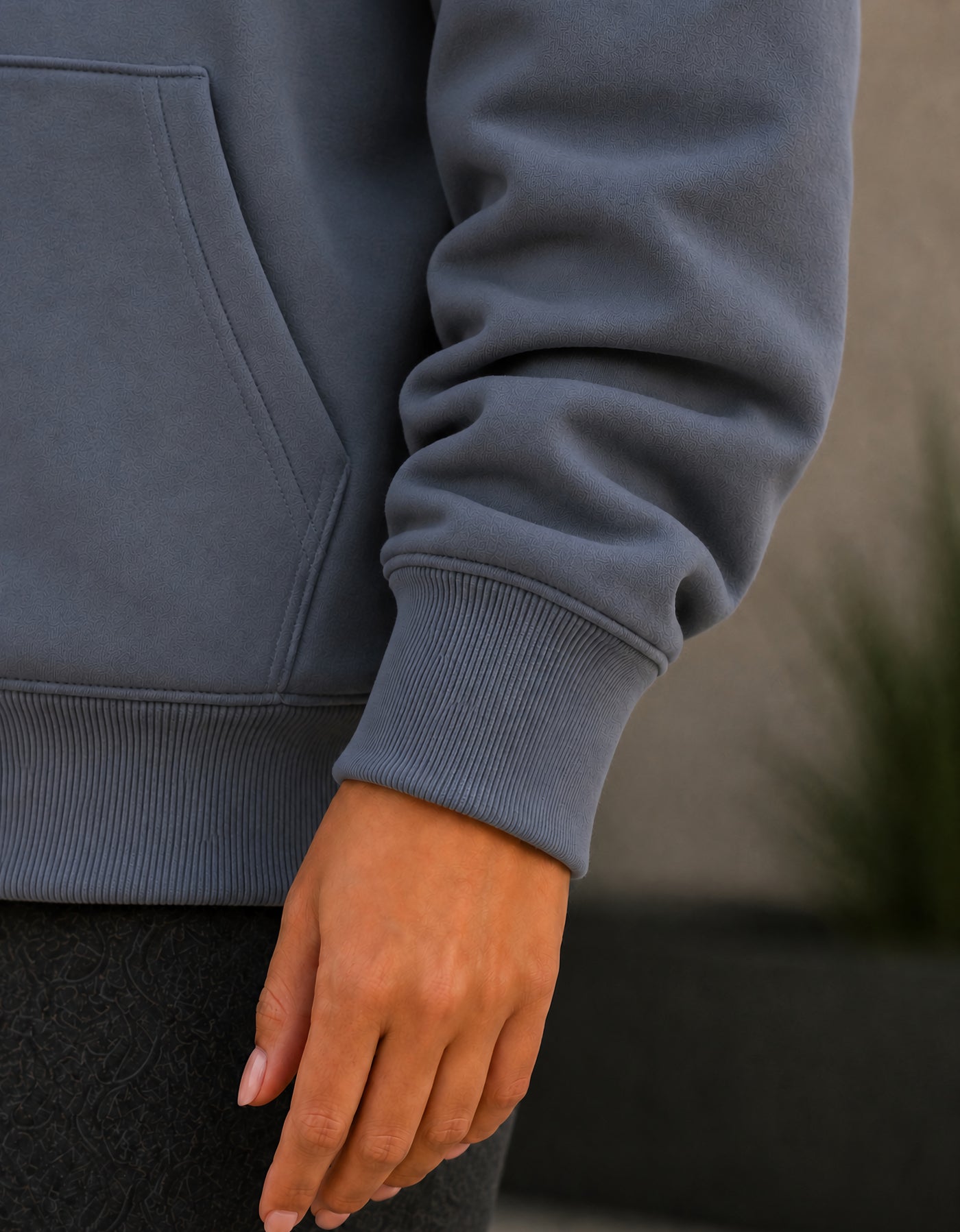 Sudadera Mujer Hoodie con Capucha Fleece · Bolsillo Canguro color Acero