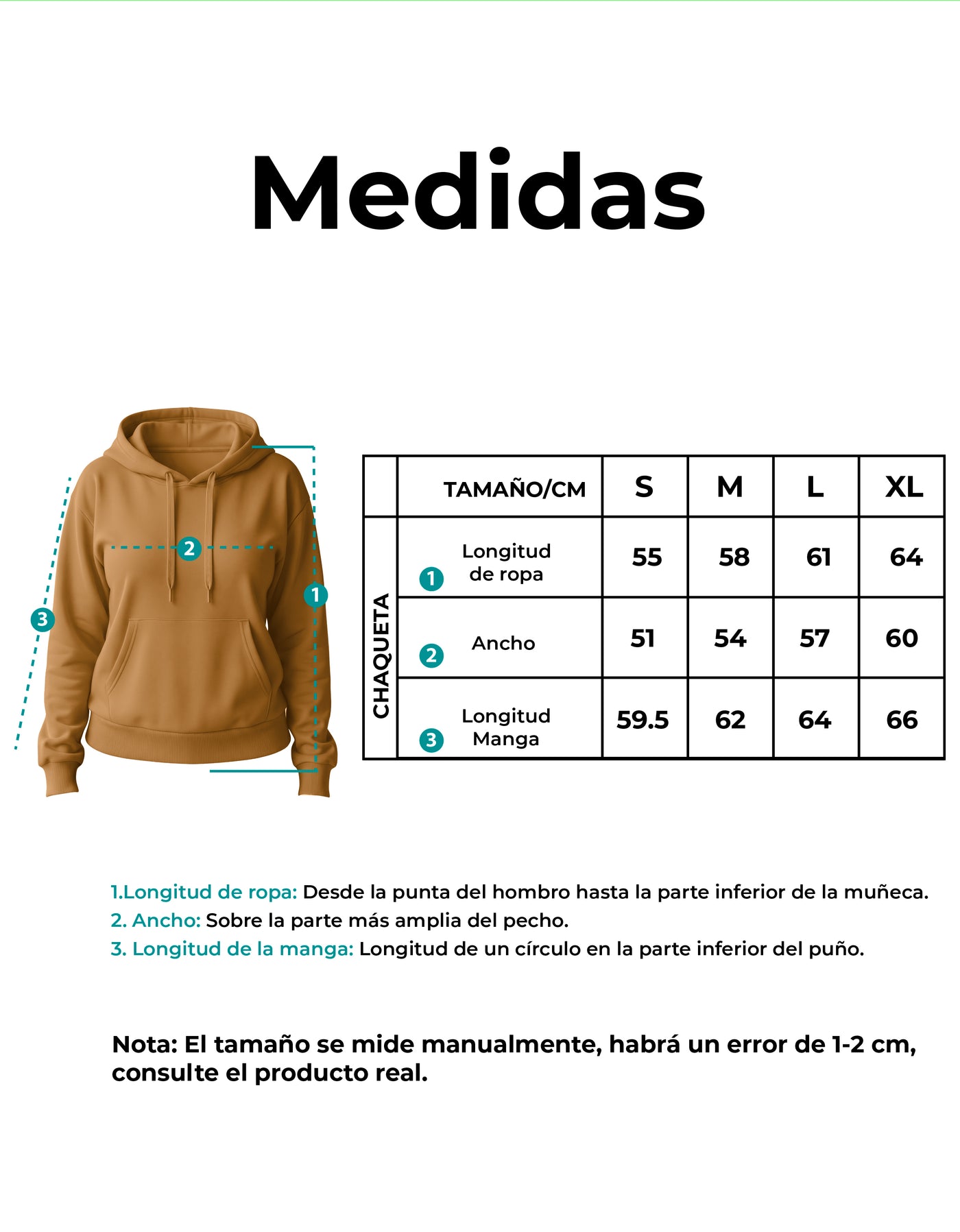 Sudadera Mujer Hoodie con Capucha Fleece · Bolsillo Canguro color Khaki