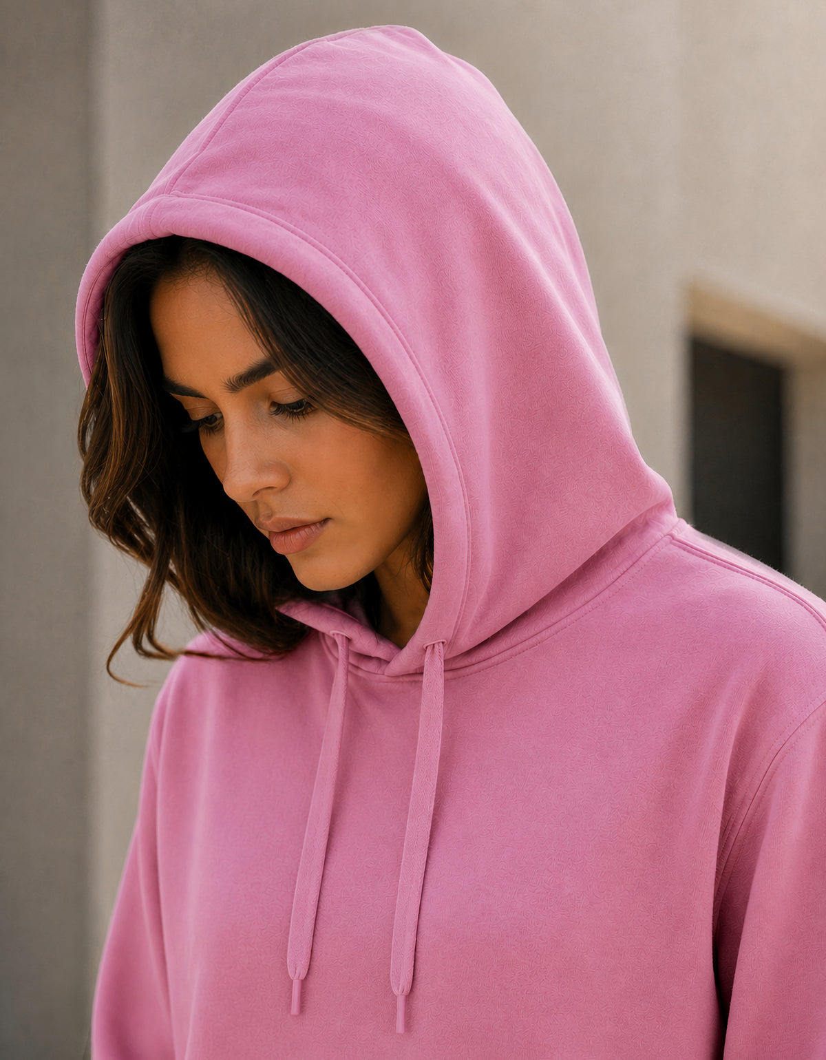 Sudadera Mujer Hoodie con Capucha Fleece · Bolsillo Canguro color Rosa