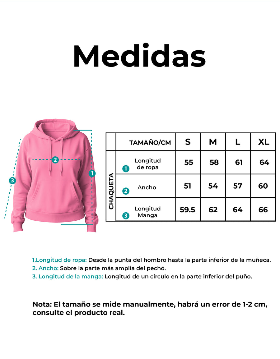Sudadera Mujer Hoodie con Capucha Fleece · Bolsillo Canguro color Rosa
