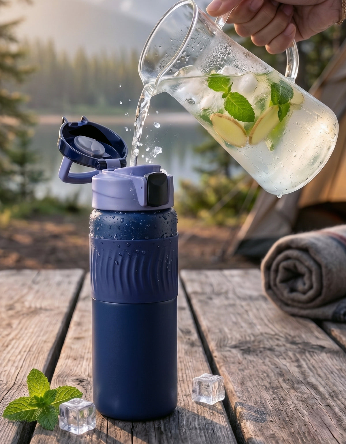 Termo de Acero Inoxidable 500 ml color Azul