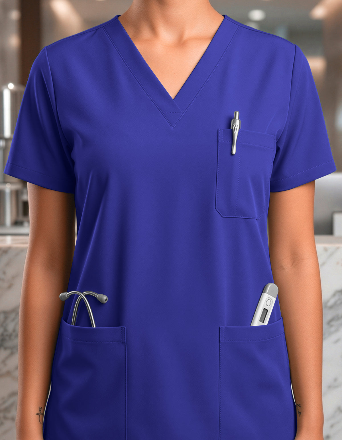 Uniforme Médico 2 Piezas Filipina y Pantalón · Unisex color Azul Rey