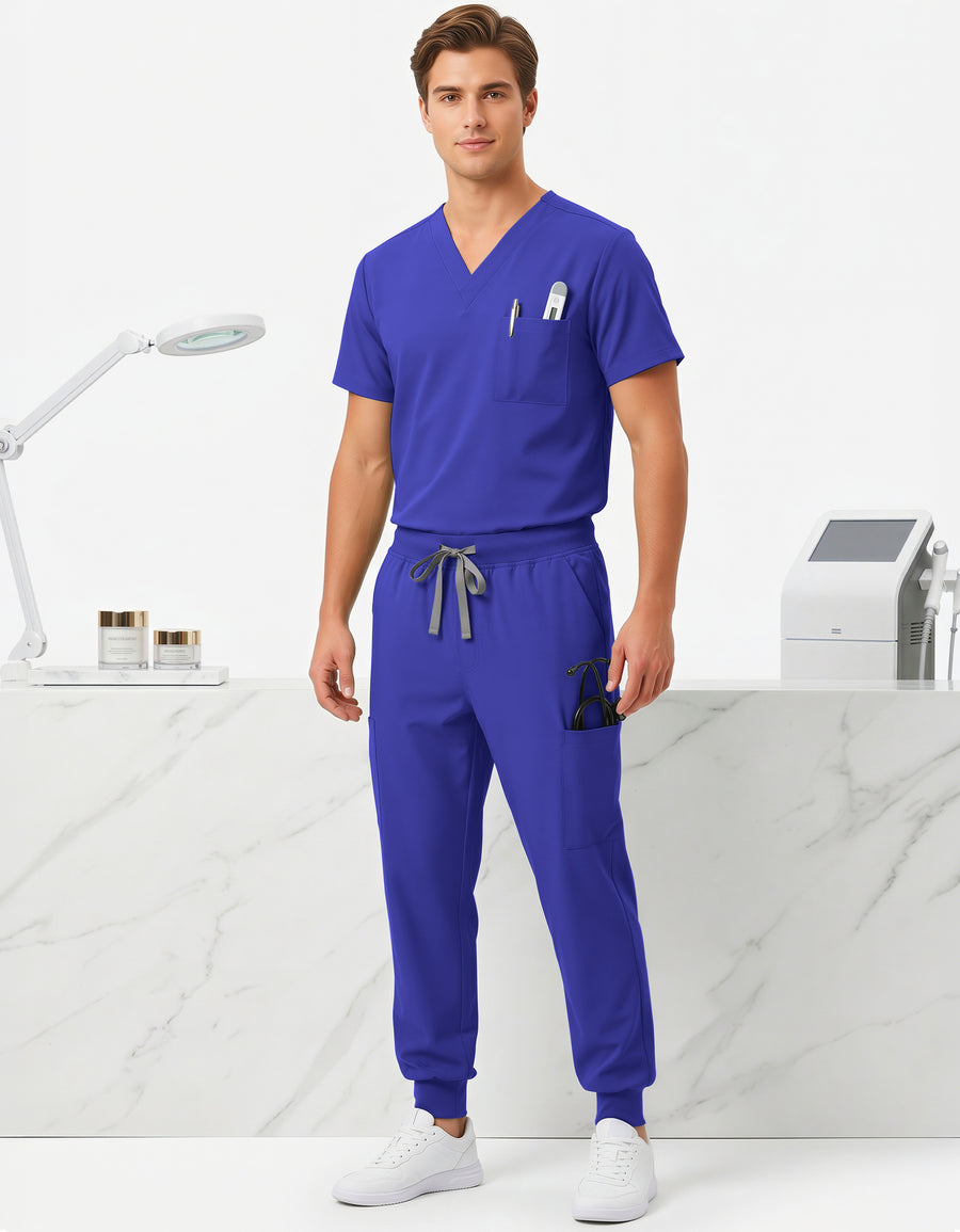 Uniforme Médico 2 Piezas Filipina y Pantalón · Unisex color Azul Rey